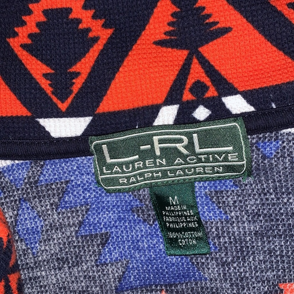 Ralph Lauren Active Full Zip Aztec Lightweight Ribbed Jacket Medium Southwest - Picture 8 of 9